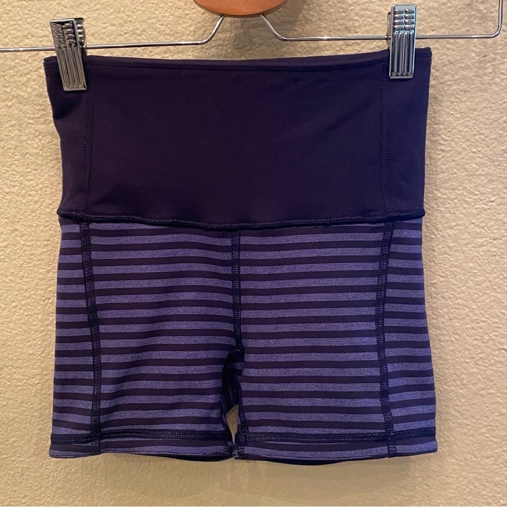 IVIVVA Girls Kids Reversible Purple Striped Shorts Size 8 Yrs